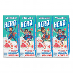 Lốc 4 Sữa trái cây Vinamilk Hero dưa hấu 180ml chính hãng | Siêu Thị GO!– Thực phẩm giá tốt