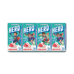 Lốc 4 sữa trái cây Vinamilk Hero dưa hấu 110ml chính hãng | Siêu Thị GO!– Thực phẩm giá tốt
