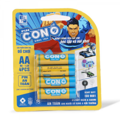 Vỉ 4 viên Pin AA Con Ó Kid R6 PVC chính hãng