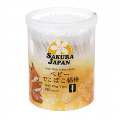 Tăm bông Sakura baby kháng khuẩn xoắn 180 cây chính hãng