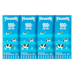 Lốc 4 Sữa Vinamilk 100% ít béo không đường 180ml chính hãng | Siêu Thị GO!– Thực phẩm giá tốt