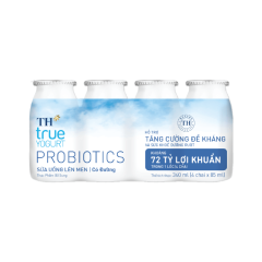 Lốc 4 sữa chua lên men sống TH True Yogurt có đường 85ml chính hãng | Siêu Thị GO!– Thực phẩm giá tốt