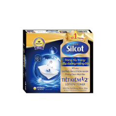 Bông tẩy trang Silcot miếng đôi hộp 40 miếng chính hãng