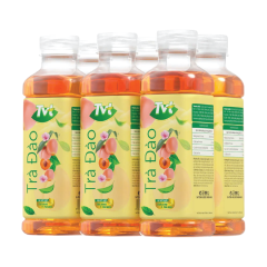 Lô 6 trà đào TVT chai 450ml chính hãng
