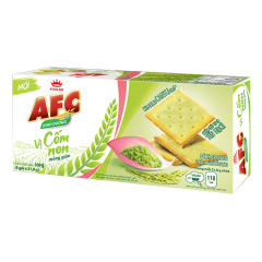 Bánh cracker AFC vị cốm non hộp 109g chính hãng