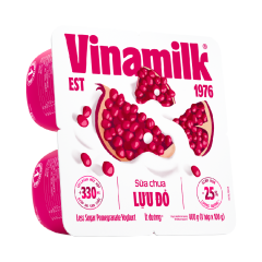 Lốc 4 sữa chua Vinamilk lựu đỏ ít đường 100g chính hãng | Siêu Thị GO!– Thực phẩm giá tốt