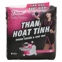 Băng vệ sinh Diana than hoạt tính siêu mỏng cánh mặt lưới 8 miếng chính hãng