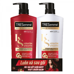 Combo dầu gội + dầu xả TRESemmé Keratin Smooth 480g chính hãng