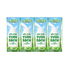 Lô 4 sữa NutiMilk có đường hộp 180ml chính hãng | Siêu Thị GO!– Thực phẩm giá tốt