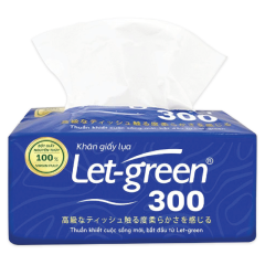 Khăn giấy lụa Let-green 2 lớp 300 tờ chính hãng