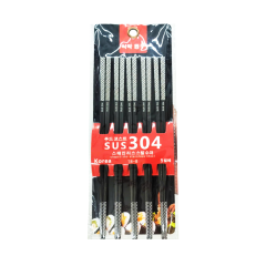 Vỉ 5 đôi đũa inox 304 hoa văn chính hãng