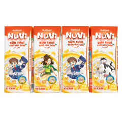 Lốc 4 sữa tươi trái cây Nuvi hương cam hộp 180ml chính hãng | Siêu Thị GO!– Thực phẩm giá tốt