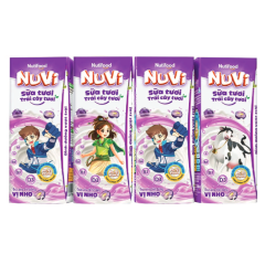 Lốc 4 sữa tươi trái cây Nuvi hương nho hộp 180ml chính hãng | Siêu Thị GO!– Thực phẩm giá tốt