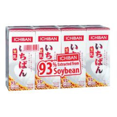 Lốc 4 Sữa đậu nành nguyên chất Ichiban 180ml chính hãng | Siêu Thị GO!– Thực phẩm giá tốt