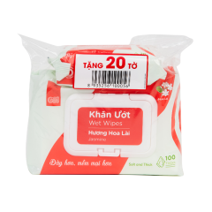 Khăn ướt GO! hương lài 100 tờ + hàng tặng chính hãng