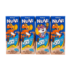 Lốc 4 hộp sữa tươi Nuvi lúa mạch cacao 180ml chính hãng | Siêu Thị GO!– Thực phẩm giá tốt