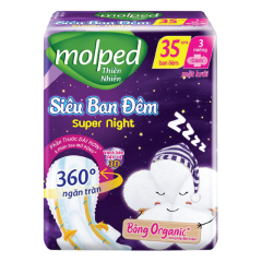 Băng vệ sinh Molped siêu ban đêm cánh 35cm 3 miếng chính hãng
