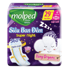 Băng vệ sinh Molped siêu ban đêm cánh 29cm 4 miếng chính hãng