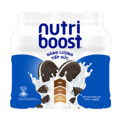 Lô 6 nước trái cây Nutriboost bánh quy kem chai 297ml chính hãng