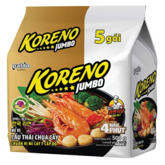 Lô 5 mì Koreno vị lẩu thái chua cay gói 100g chính hãng