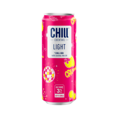 Nước trái cây lên men Chill Light vị dâu lon 320ml chính hãng