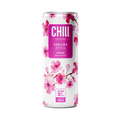 Cocktail Chill Sakura vị vải sake lon 250ml chính hãng