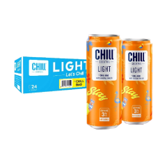 Thùng 24 nước trái cây lên men Chill Light Peach & Vodka lon 320ml chính hãng