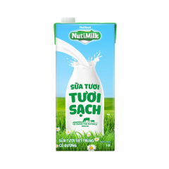 Sữa tươi tiệt trùng NutiMilk tươi sạch có đường 1 lít chính hãng | Siêu Thị GO!– Thực phẩm giá tốt