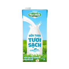 Sữa tươi tiệt trùng NutiMilk tươi sạch nguyên chất 1 lít chính hãng | Siêu Thị GO!– Thực phẩm giá tốt