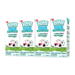 Lô 4 sữa tươi Kun 100% có đường hộp 180ml chính hãng | Siêu Thị GO!– Thực phẩm giá tốt