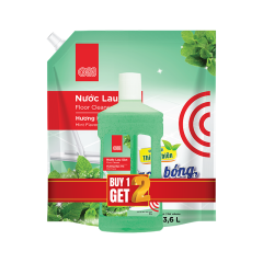 Nước lau sàn GO! bạc hà túi 3.6 lít + hàng tặng chính hãng