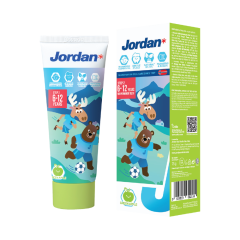 Kem đánh răng trẻ em 6-12 tuổi Jordan hương táo 75g chính hãng