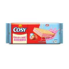 Bánh xốp 2 trong 1 Cosy kem dâu the lạnh 99.8g chính hãng
