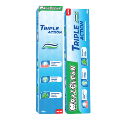 Kem đánh răng OralClean Triple Action bạc hà 150g chính hãng