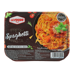 Mì spaghetti bò bằm xúc xích LC Foods 270g chính hãng
