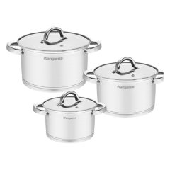 Bộ nồi inox 5 đáy cao cấp Kangaroo BF-KG2IP3S1 16,20,24cm chính hãng