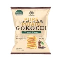 Snack khoai tây Gokochi vị muối tiêu đen gói 65g chính hãng