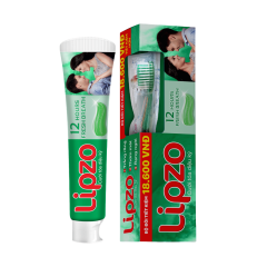 Bộ kem đánh rắng + bàn chải Lipzo 12h rạng ngời 185g chính hãng