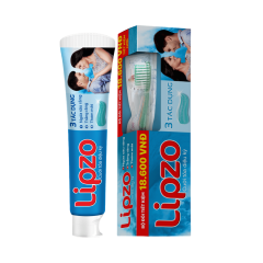 Bộ kem đánh rắng + bàn chải Lipzo 3 tác dụng 190g chính hãng