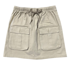 Váy kaki túi hộp lưng thun màu kem size L chính hãng