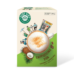 Cà phê Just Việt cappuccino dừa hộp 10 gói x 17g chính hãng