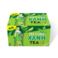 Thùng 24 trà Olong Tea Plus Xanh vị chanh chai 450ml chính hãng