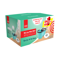Bộ lau nhà 360 tròn GO! màu xanh ngọc chính hãng