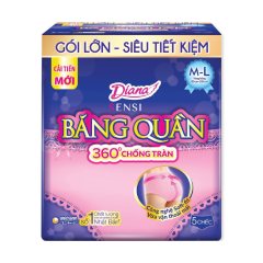 Băng vệ sinh Diana ban đêm dạng quần size S M gói 5 miếng chính hãng