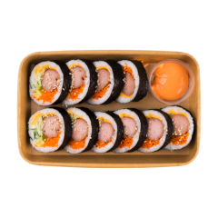 Kimbap xúc xích phô mai khổng lồ chính hãng