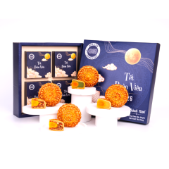 Hộp 4 bánh trung thu tươi GO! Thịnh Thu 150g (màu xanh) chính hãng