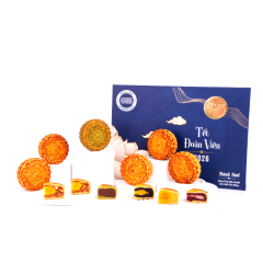 Hộp 6 bánh trung thu tươi GO! Trăng Phú Quý 150g (màu xanh) chính hãng