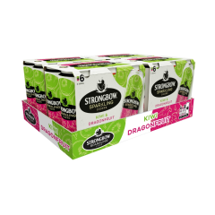 Thùng 24 Strongbow Sparkling Ciders vị kiwi thanh long lon 320ml chính hãng