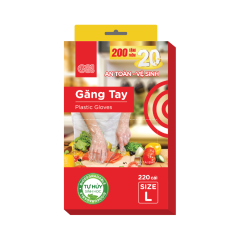 Hộp găng tay tự hủy sinh học GO! size L 220 cái chính hãng