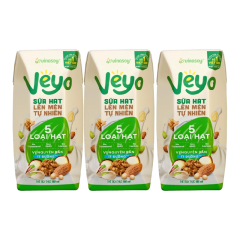 Lốc 3 sữa hạt 5 loại hạt Veyo vị nguyên bản ít đường 180ml chính hãng | Siêu Thị GO!– Thực phẩm giá tốt